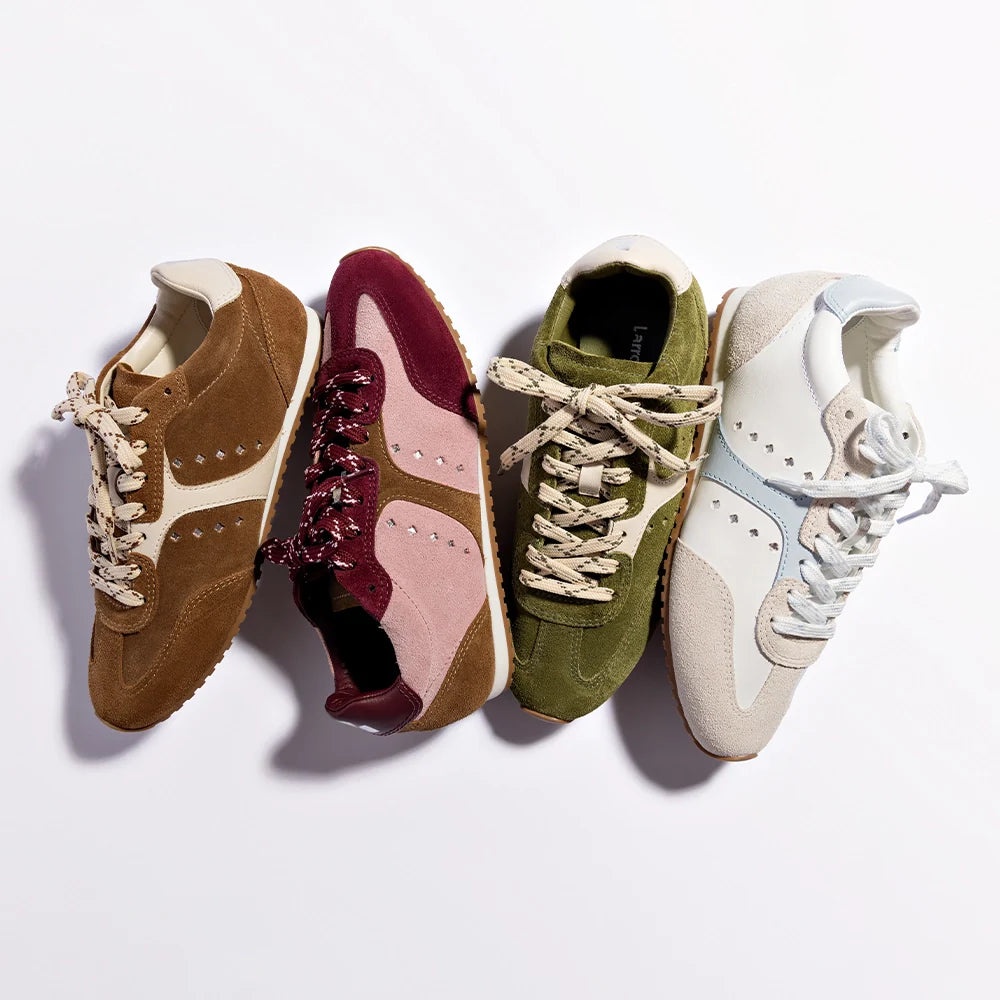 Larroude - Larroude Stella Sneaker In Seaweed Suede and Ivory Leather - 8