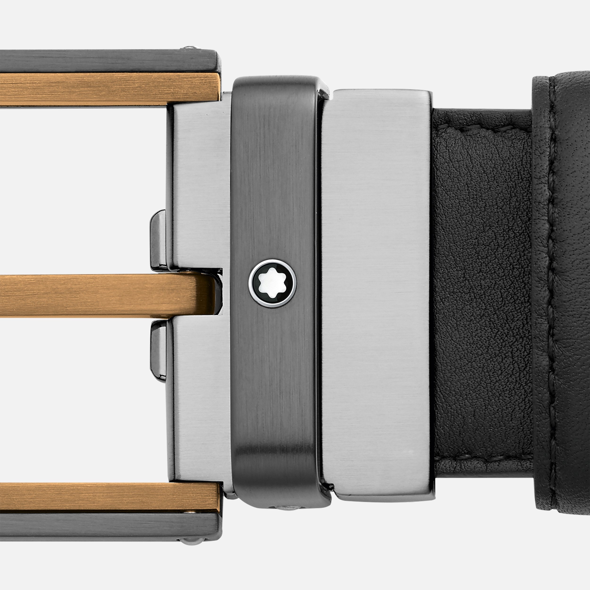 Black 35 mm leather belt - 3