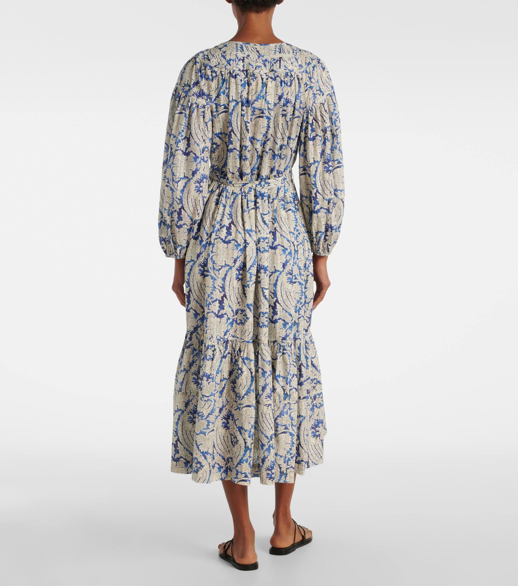 Seraphina printed cotton-blend midi dress - 3