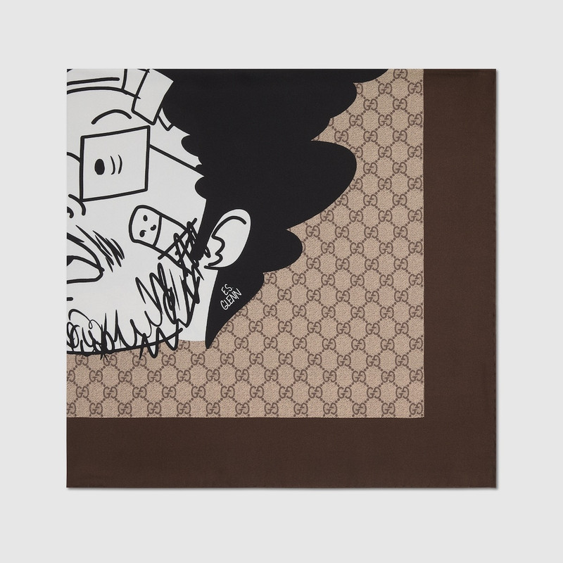GUCCI 90 x 90 project printed silk carré outlook