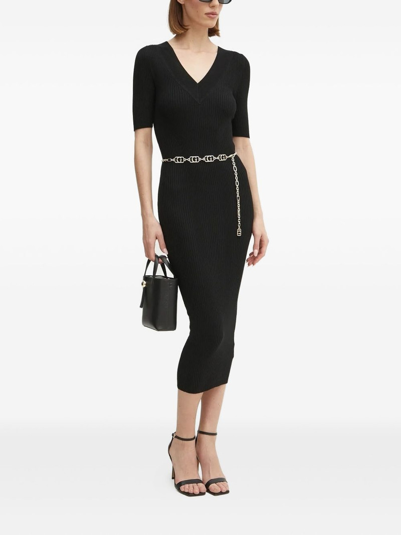 GUESS USA ribbed V-neck midi dress outlook