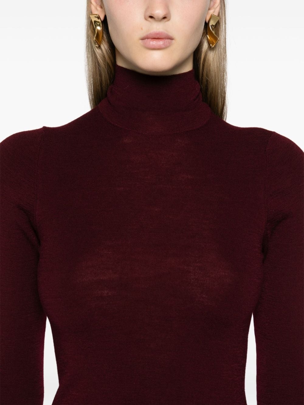 high-neck wool jumper - 5