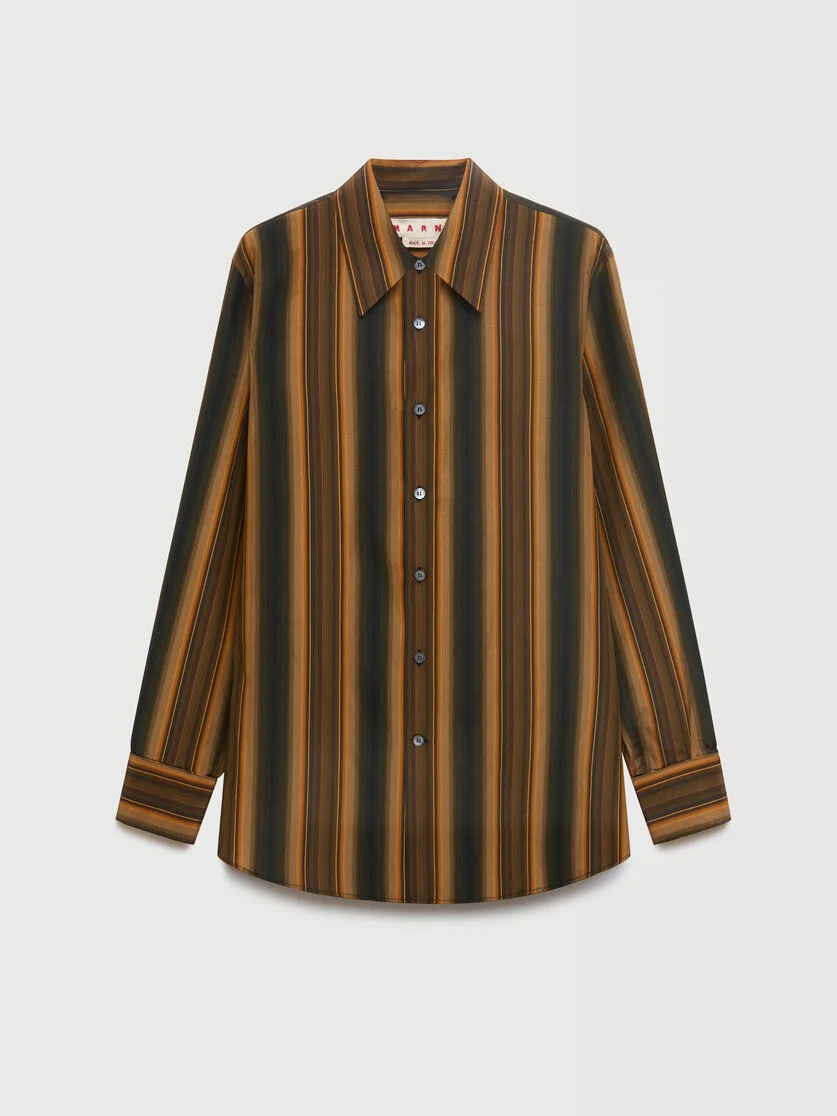 ORANGE DEGRADÉ STRIPE COTTON-SILK SHIRT - 1