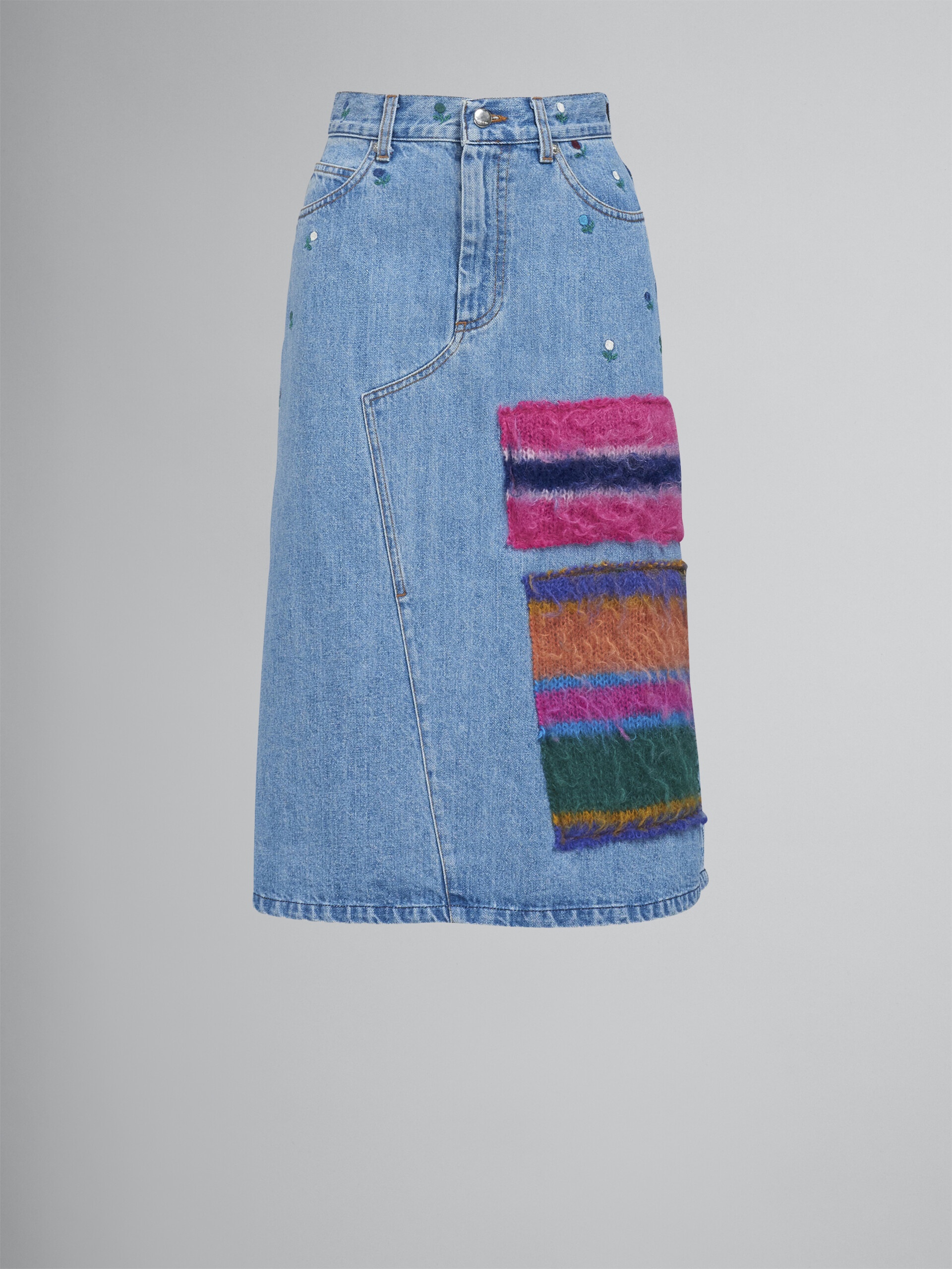 MOHAIR AND DENIM SKIRT - 1