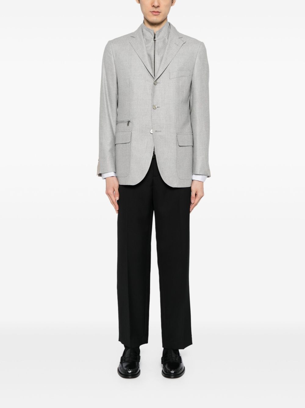 layered mélange-effect blazer - 2