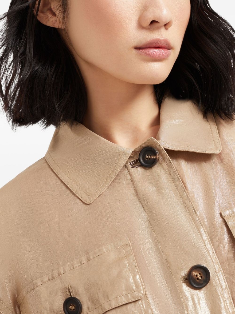 lamé cotton jacket - 6