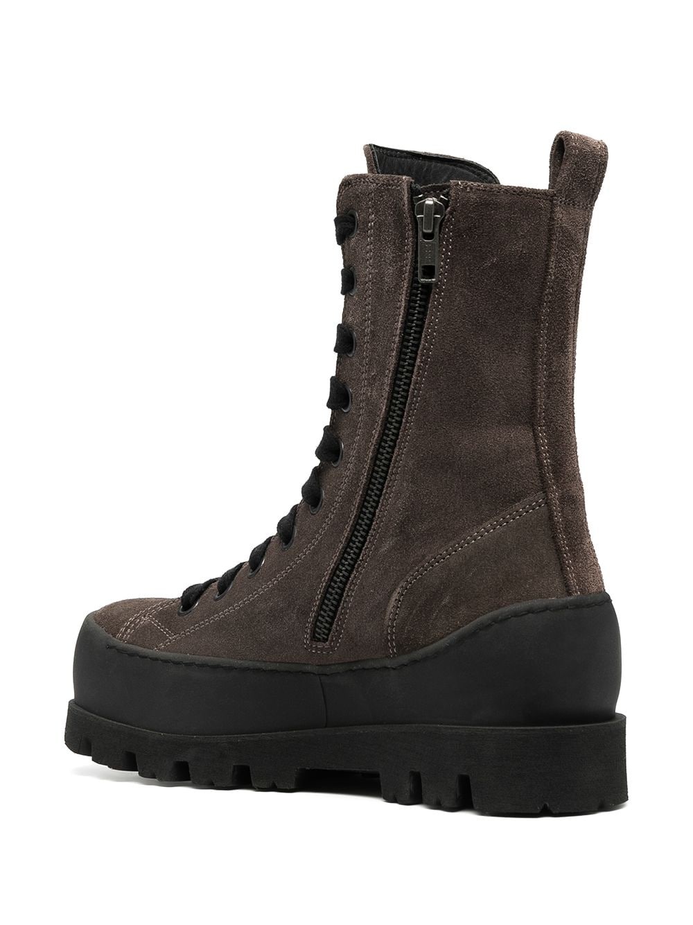 ridged sole lace-up boots - 3