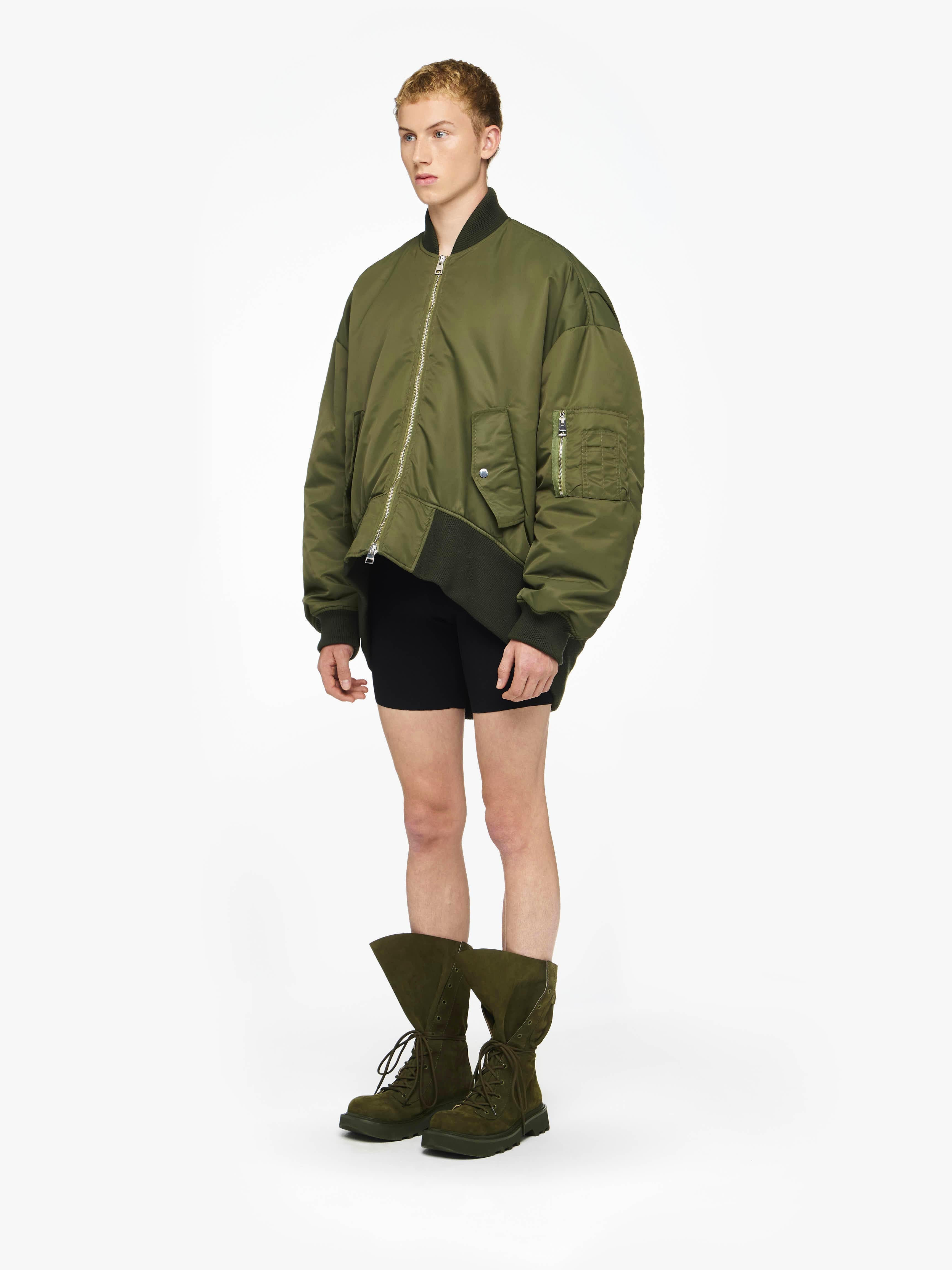 CURVED HEM OVERSIZED BOMBER JACKET - 4