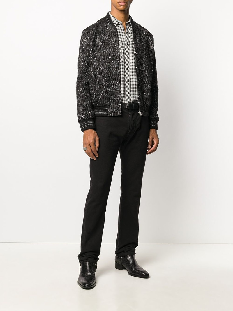 SAINT LAURENT checked slim-fit shirt outlook