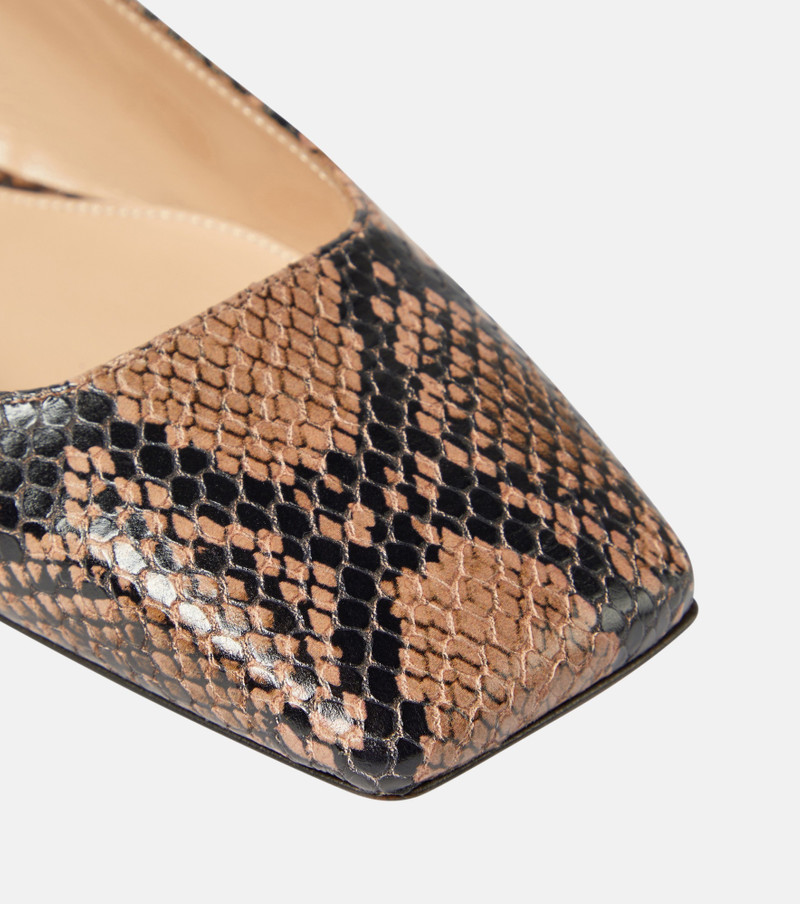 Borneo snake-print leather slingback flats 6