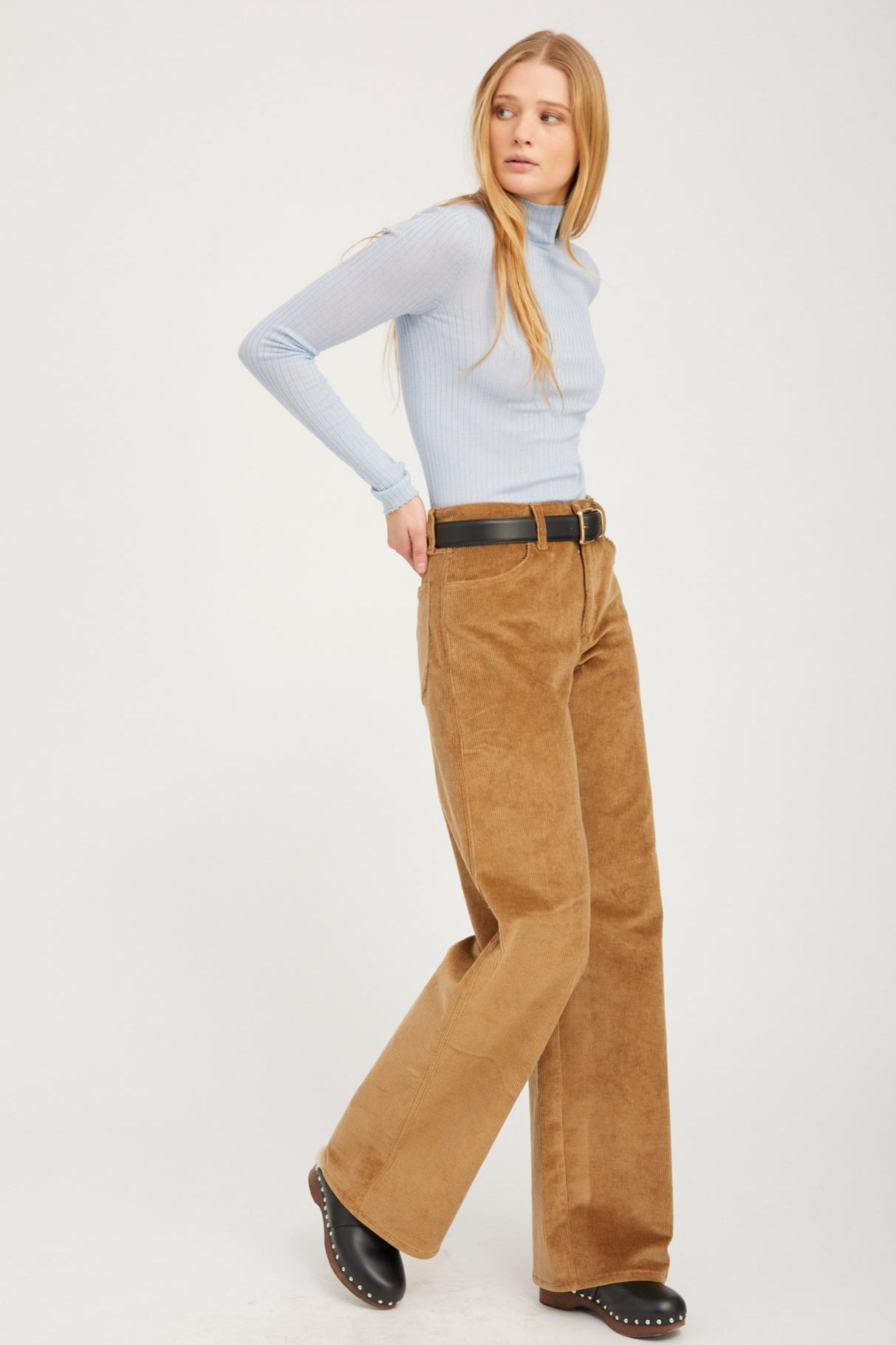 SEPIA CORDUROY WIDE LEG TROUSERS - 2