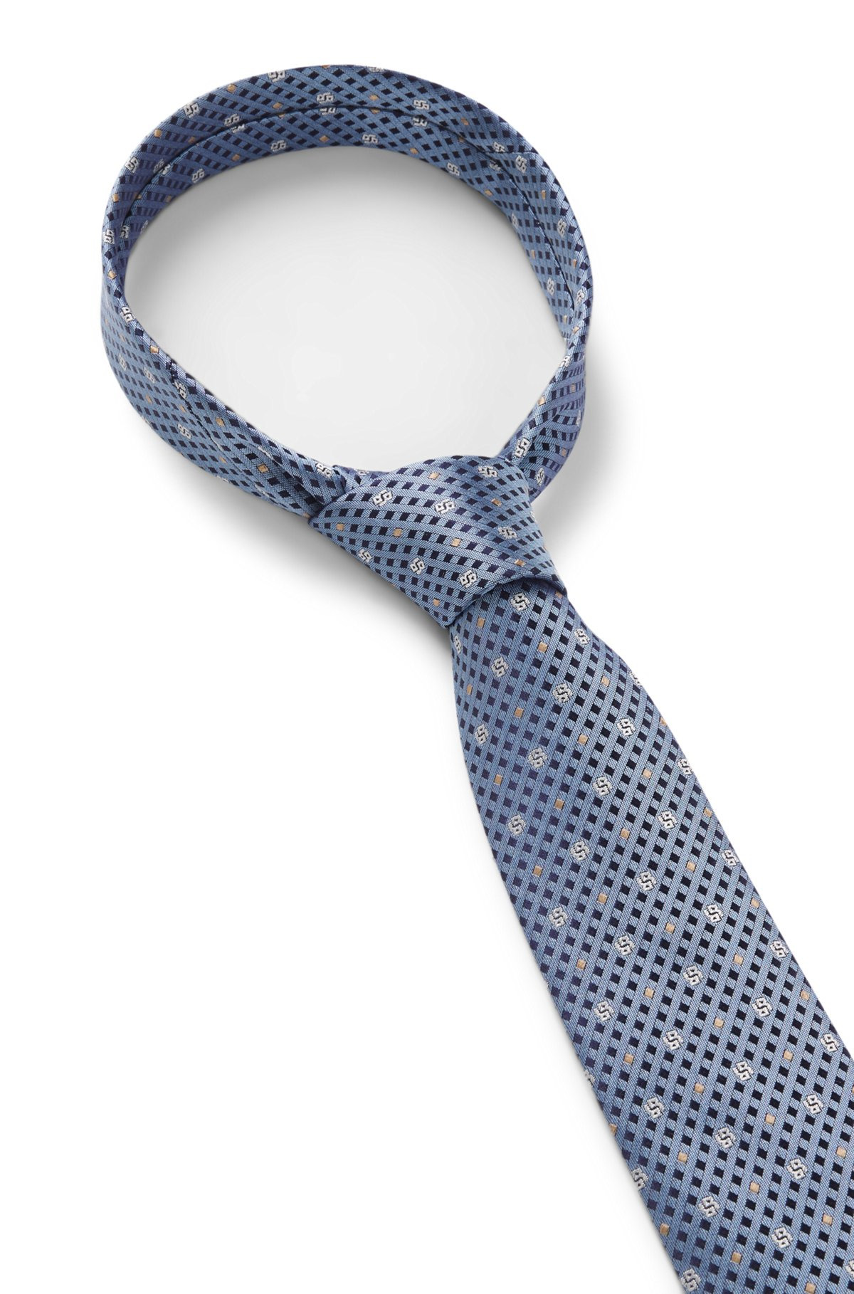 SILK TIE WITH JACQUARD DOUBLE B MONOGRAMS - 6