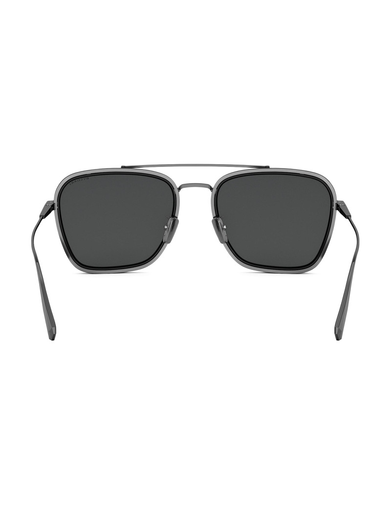 Men's B. ZERO1 55MM Square Sunglasses - Ruthenium Dark Grey Polarized 5