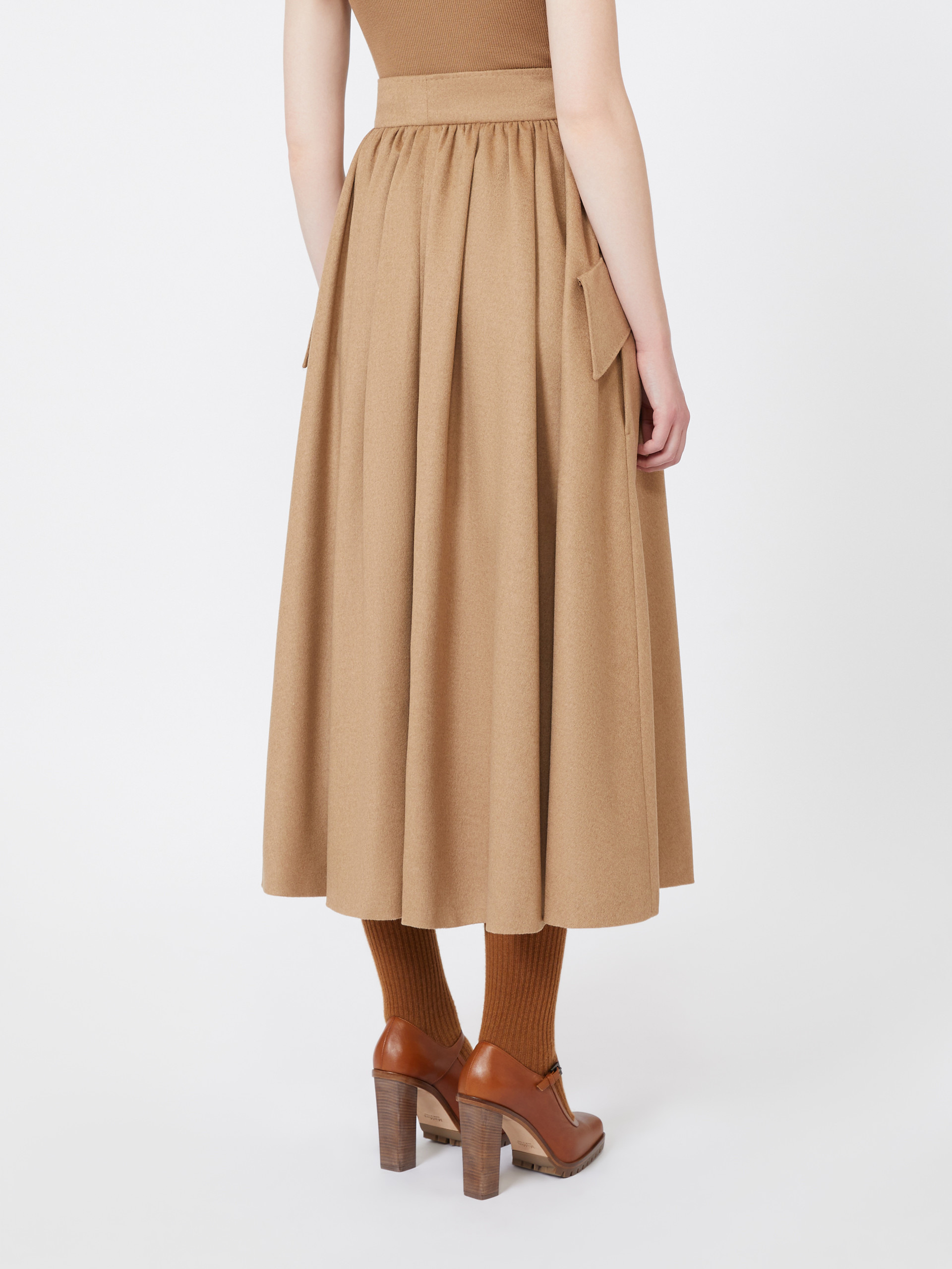 EUFEMIA Camel drap skirt - 4