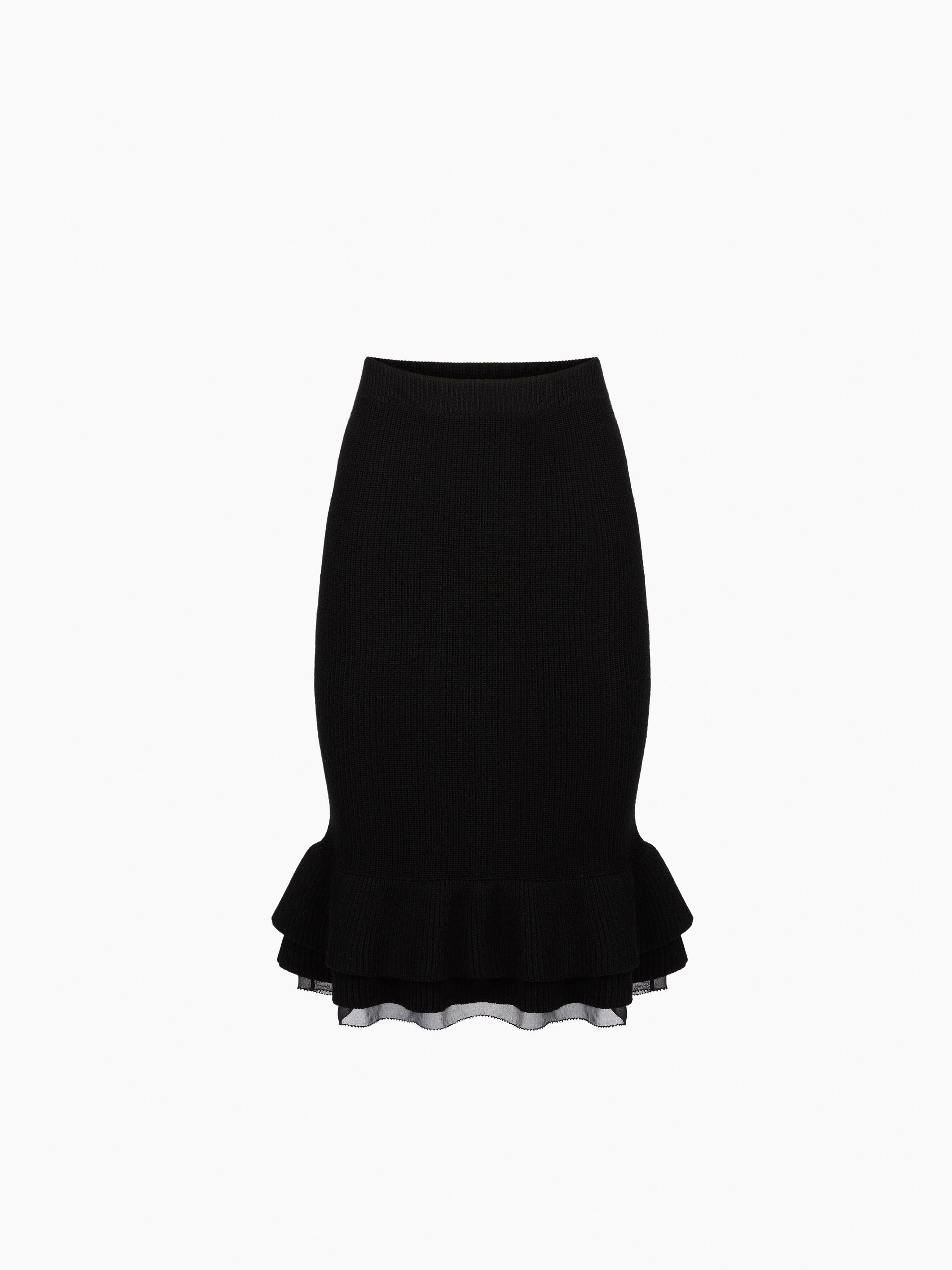 Midi Ruffled Wool Skirt - 5