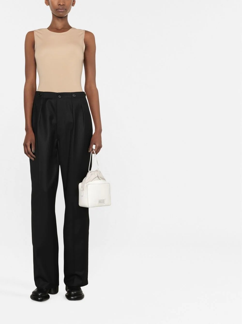 high-waisted tailored trousers - 2