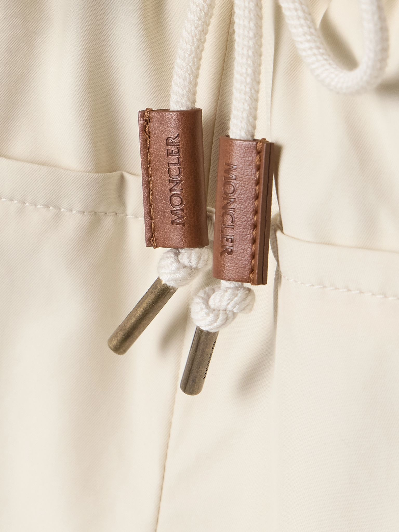Canvas-trimmed paneled cotton-blend shell shorts Cream - 5