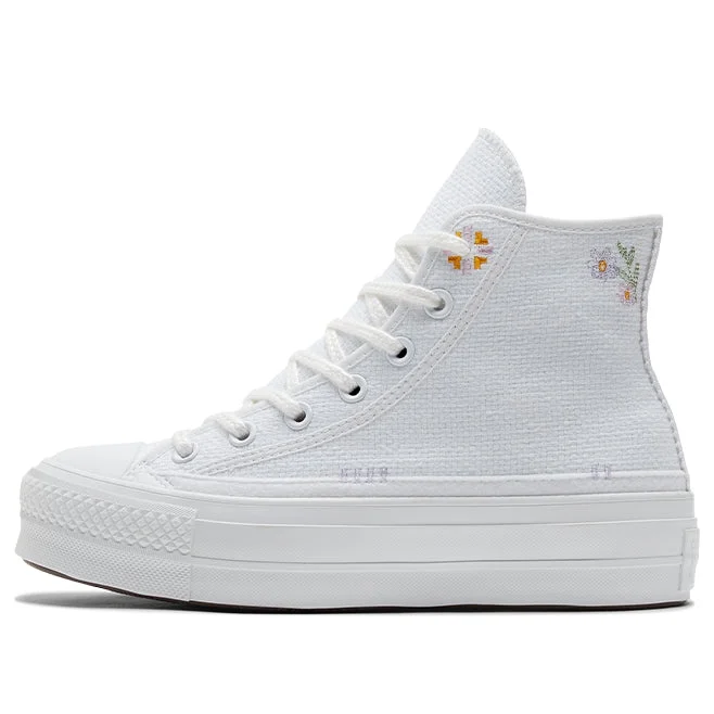 (WMNS) Converse Chuck Taylor All Star Lift Platform High 'Autumn Embroidery White' A05068C - 1