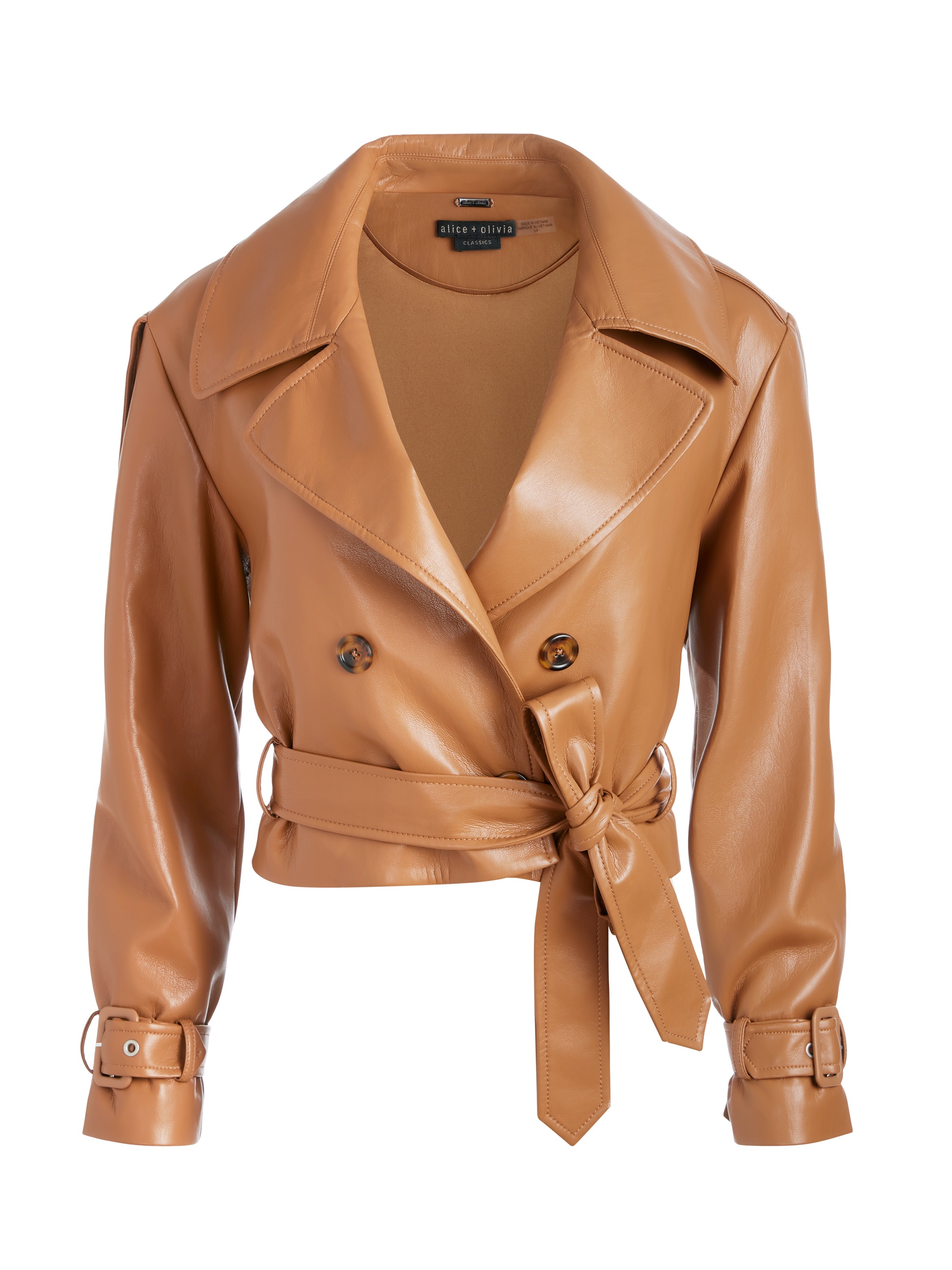 KEITH VEGAN CROPPED TRENCH WITH BELT - 1