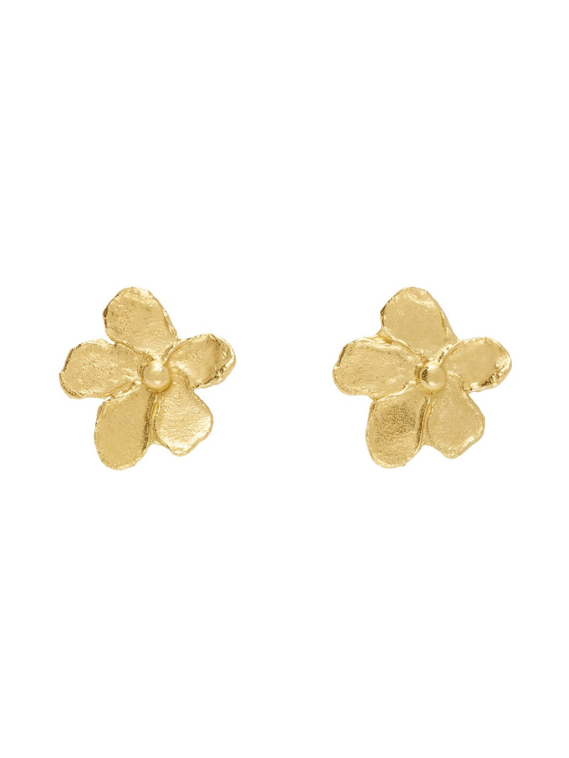 Gold Conie Vallese Edition Small Golden Flower Earrings 1