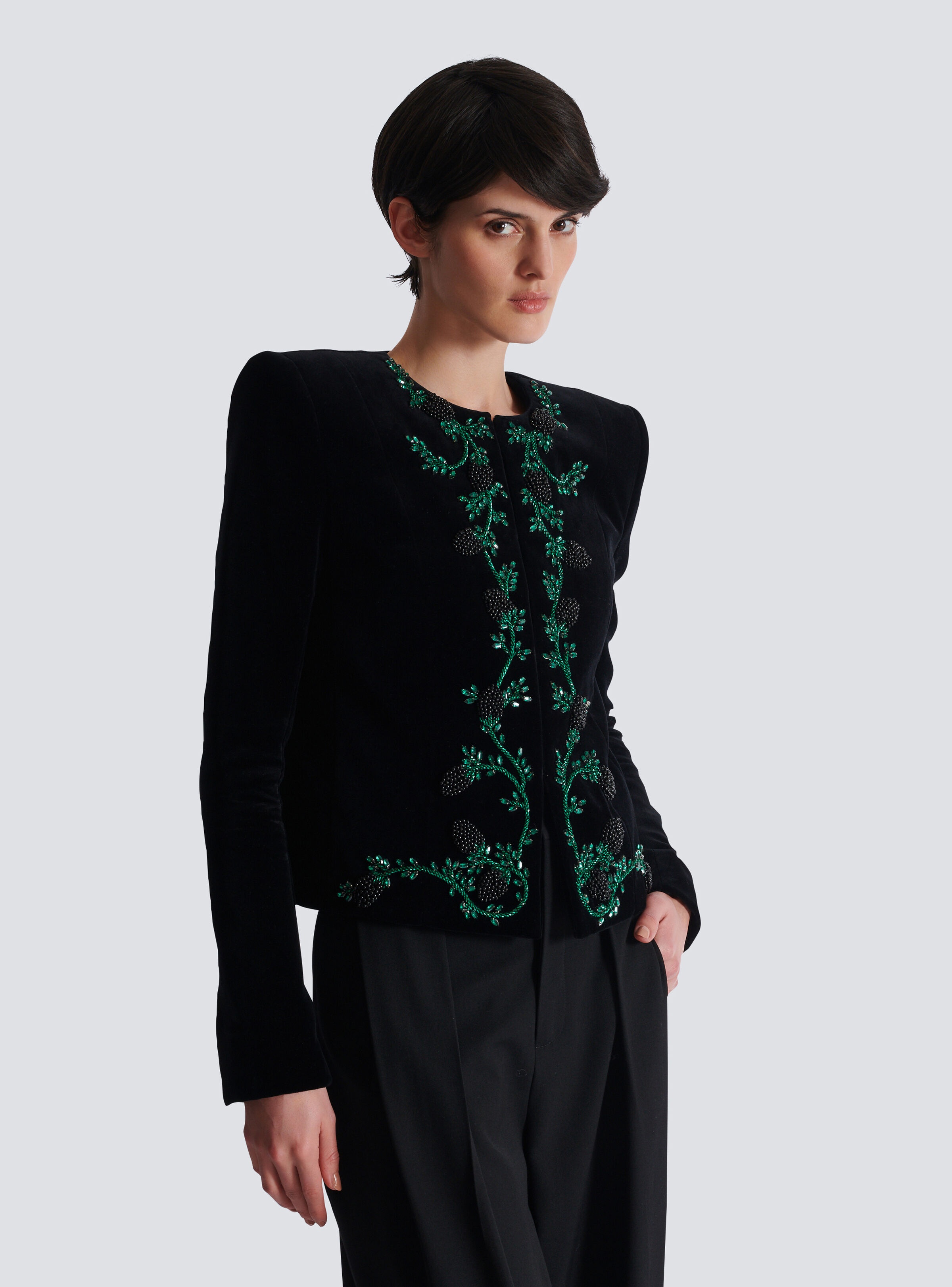 Blackberry embroidered velvet jacket - 6