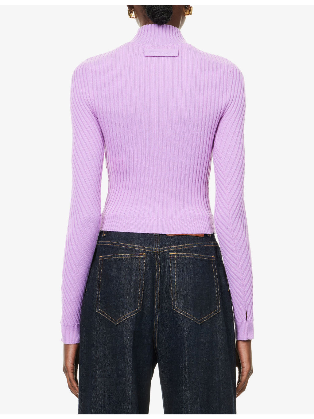 Ribbed High-Neck Wool Jumper - 4