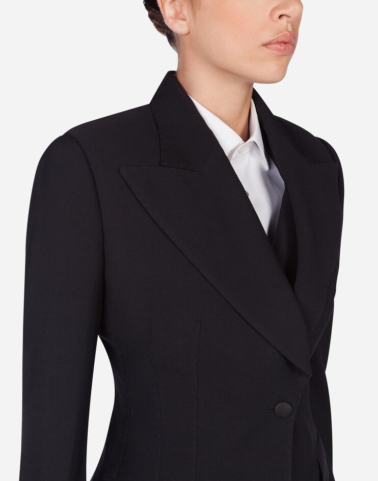 Woolen fabric single-breasted jacket - 5