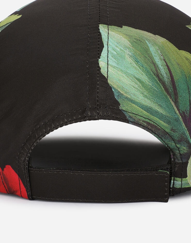 Nylon baseball cap with red rose print - 4