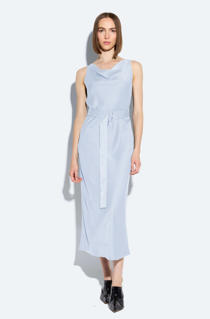 LAPOINTE Lightweight Satin Belted Dress outlook
