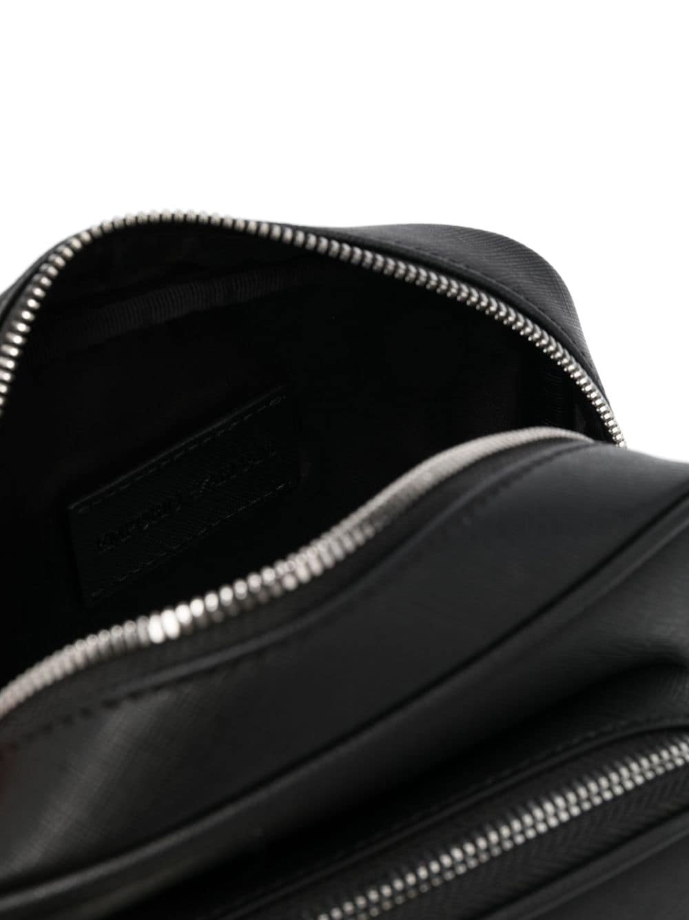 logo-plaque leather messenger bag - 5
