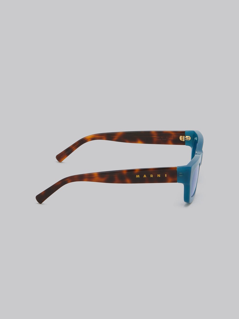KAWASAN FALLS BLUE AND HAVANA ACETATE RECTANGULAR SUNGLASSES - 4