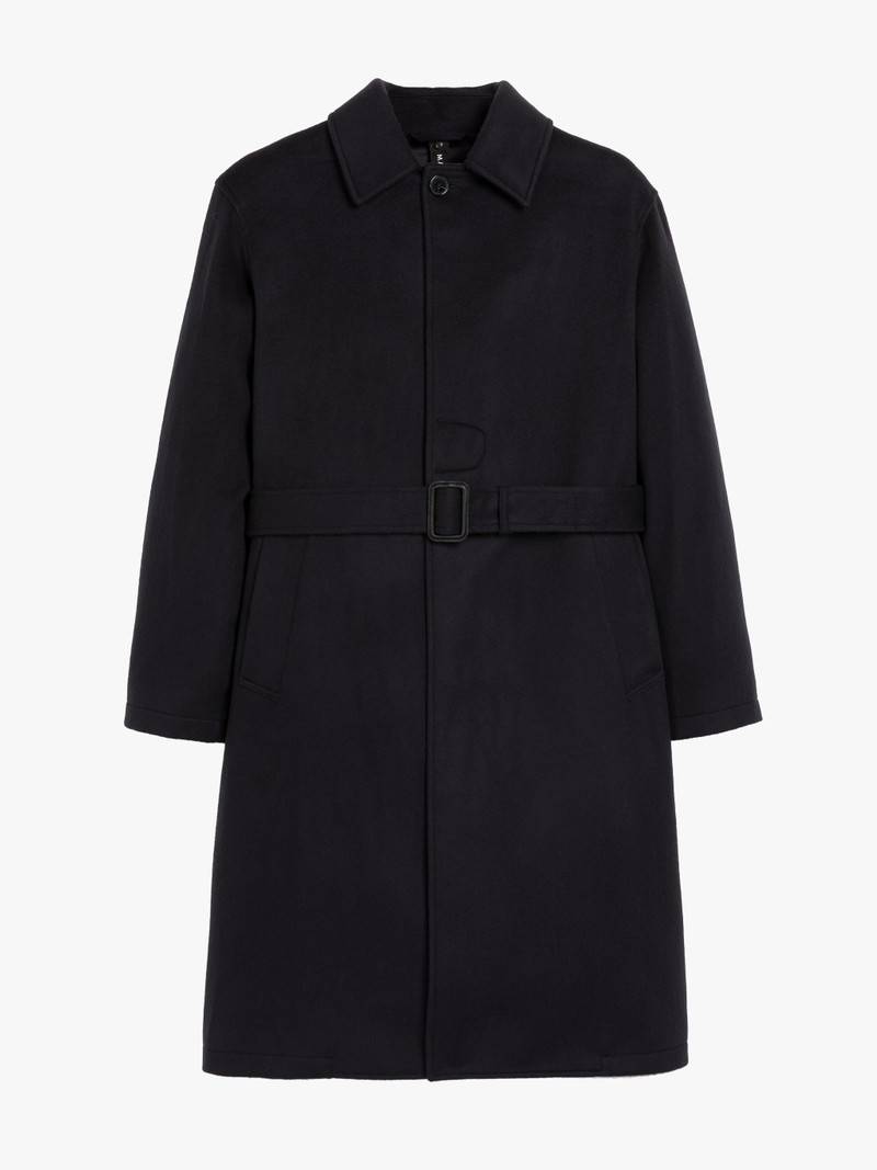 MILAN NAVY WOOL & CASHMERE SINGLE-BREASTED TRENCH COAT 1