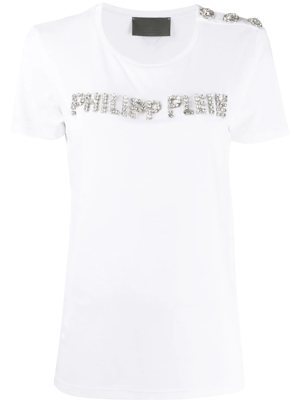 rhinestone-embellished logo T-shirt - 1