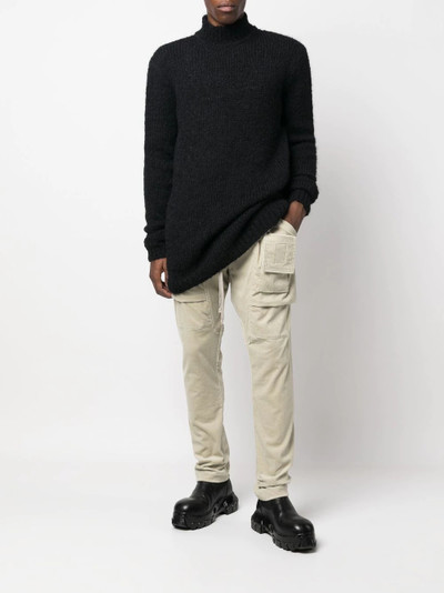 Rick Owens DRKSHDW tapered corduroy cargo trousers outlook