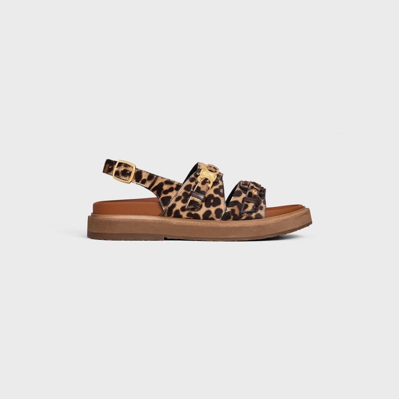 CELINE - TIPPI TRIOMPHE SANDAL IN LEOPARD PRINTED HAIRY CALFSKIN - 1