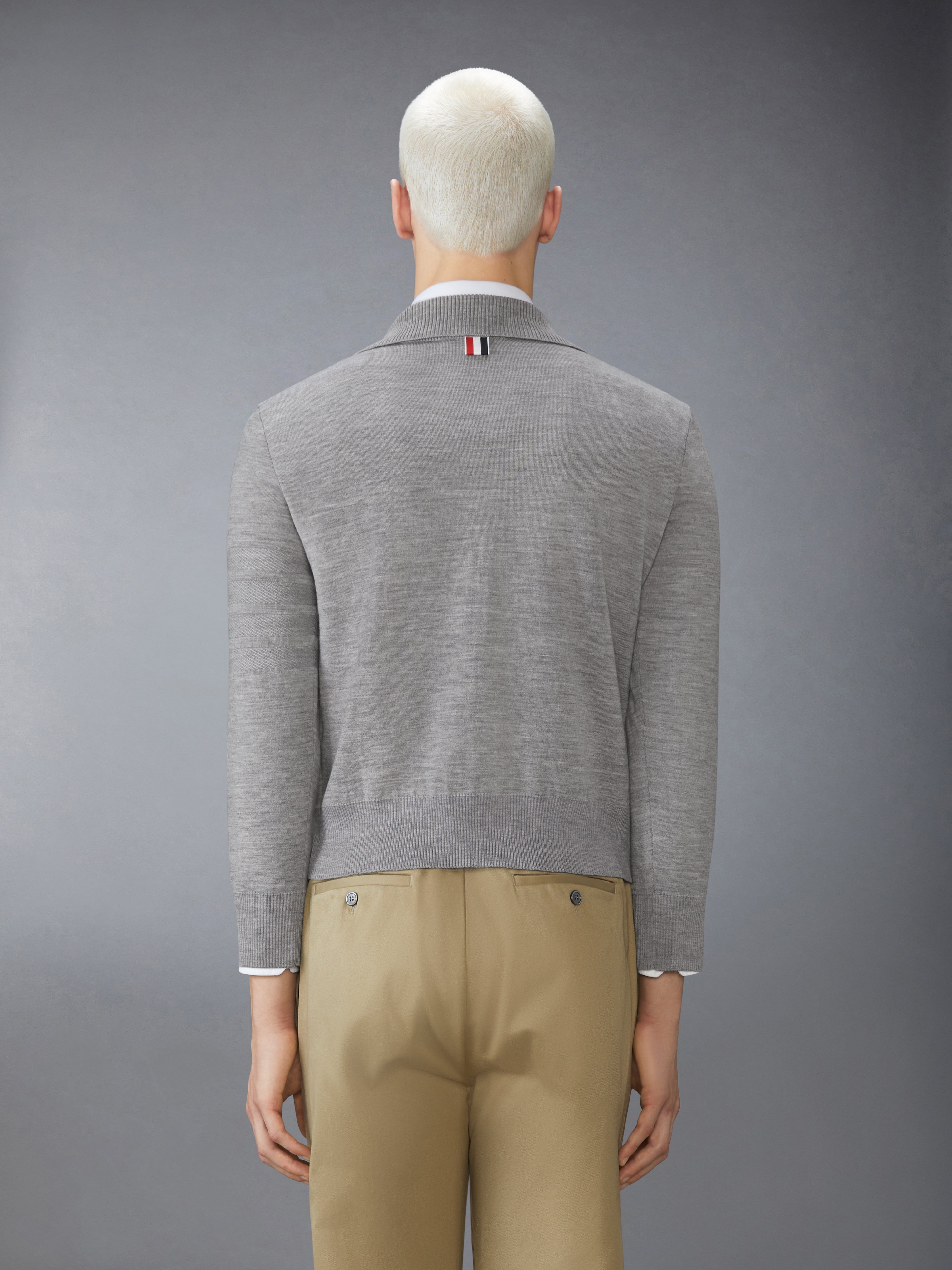 MERINO WOOL DOUBLE FACE 4-BAR HALF ZIP PULLOVER - 3