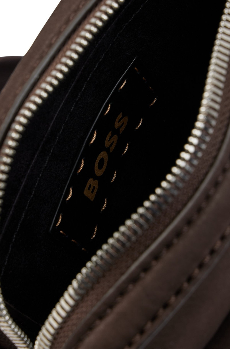 LEATHER REPORTER BAG WITH BRANDED TRIMS 6