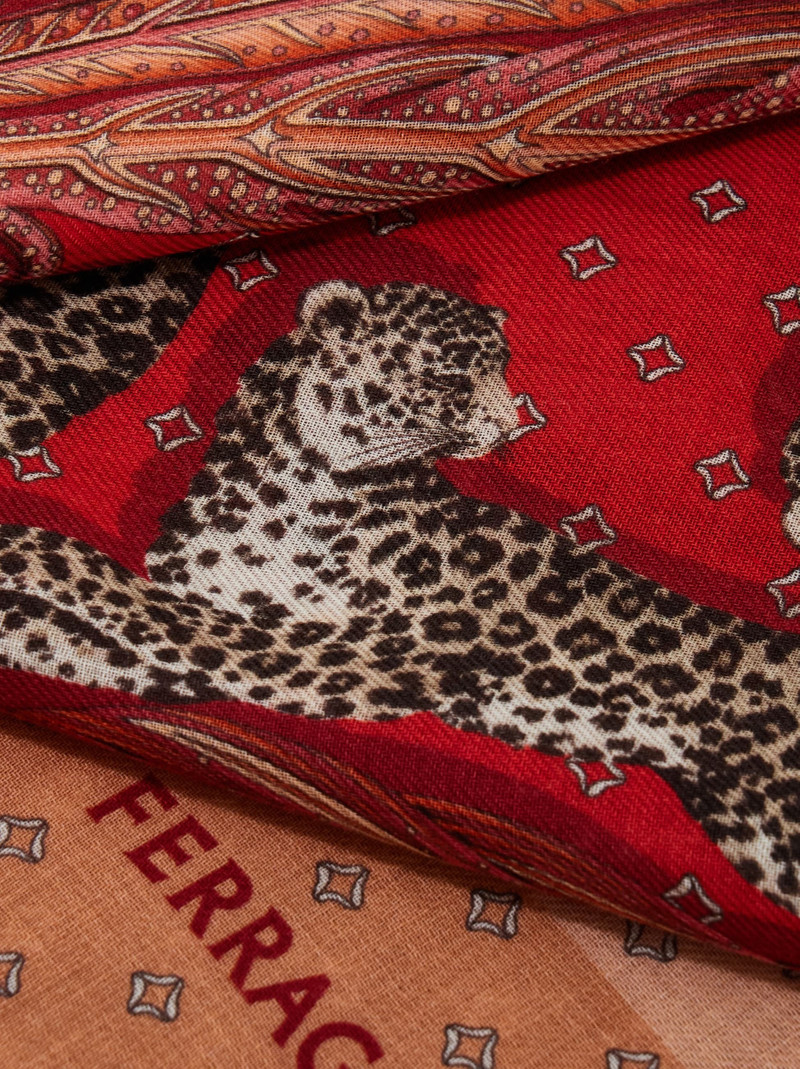 FERRAGAMO Madras print cashmere stole outlook