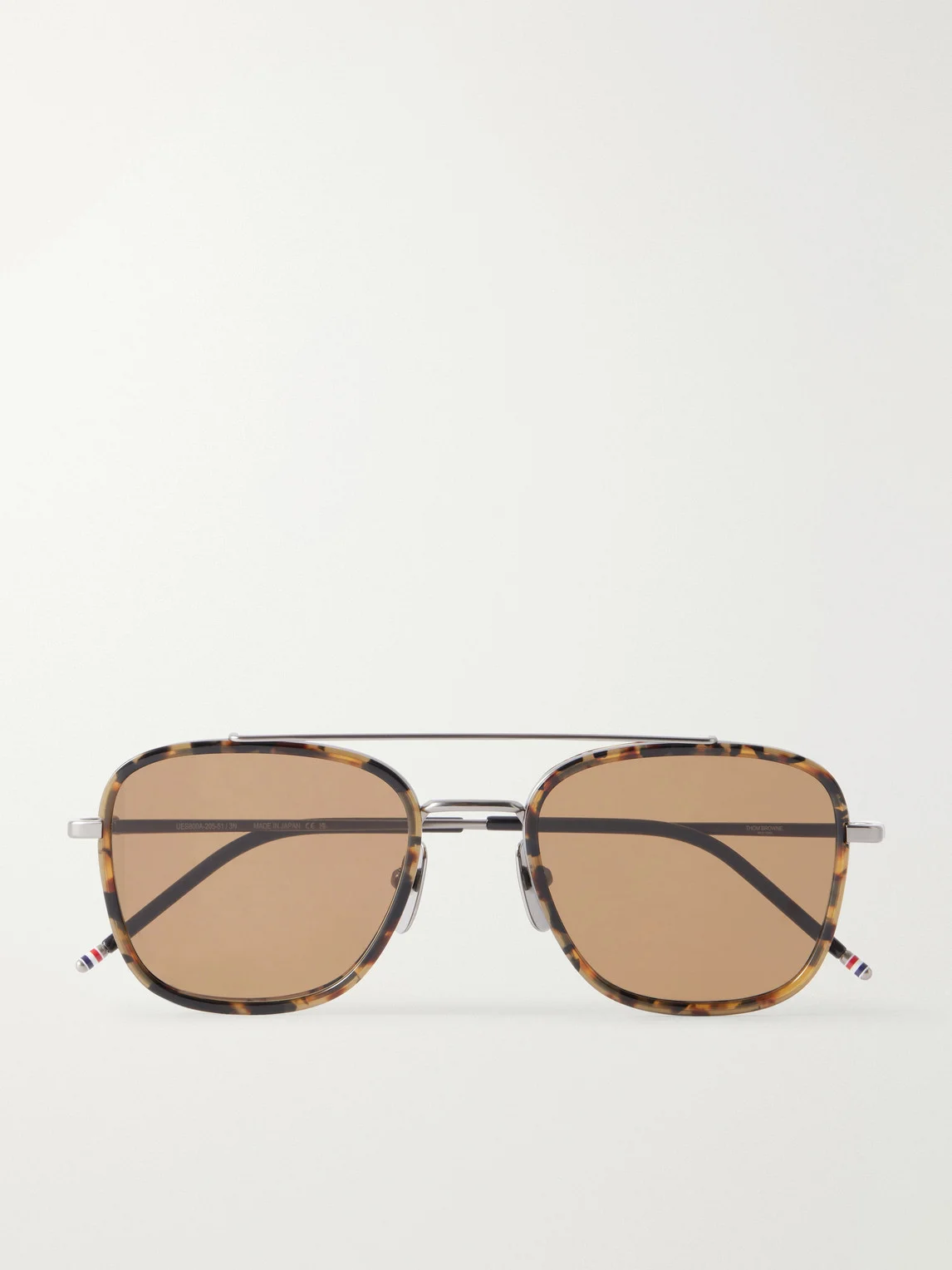 Aviator-Style Gold-Tone Titanium Sunglasses - 1