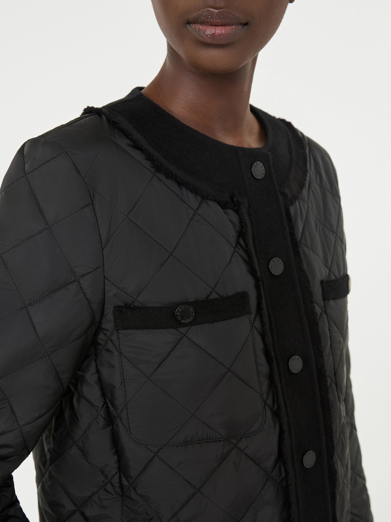 FERRO Padded cropped jacket in water-repellent canvas - BLACK 6