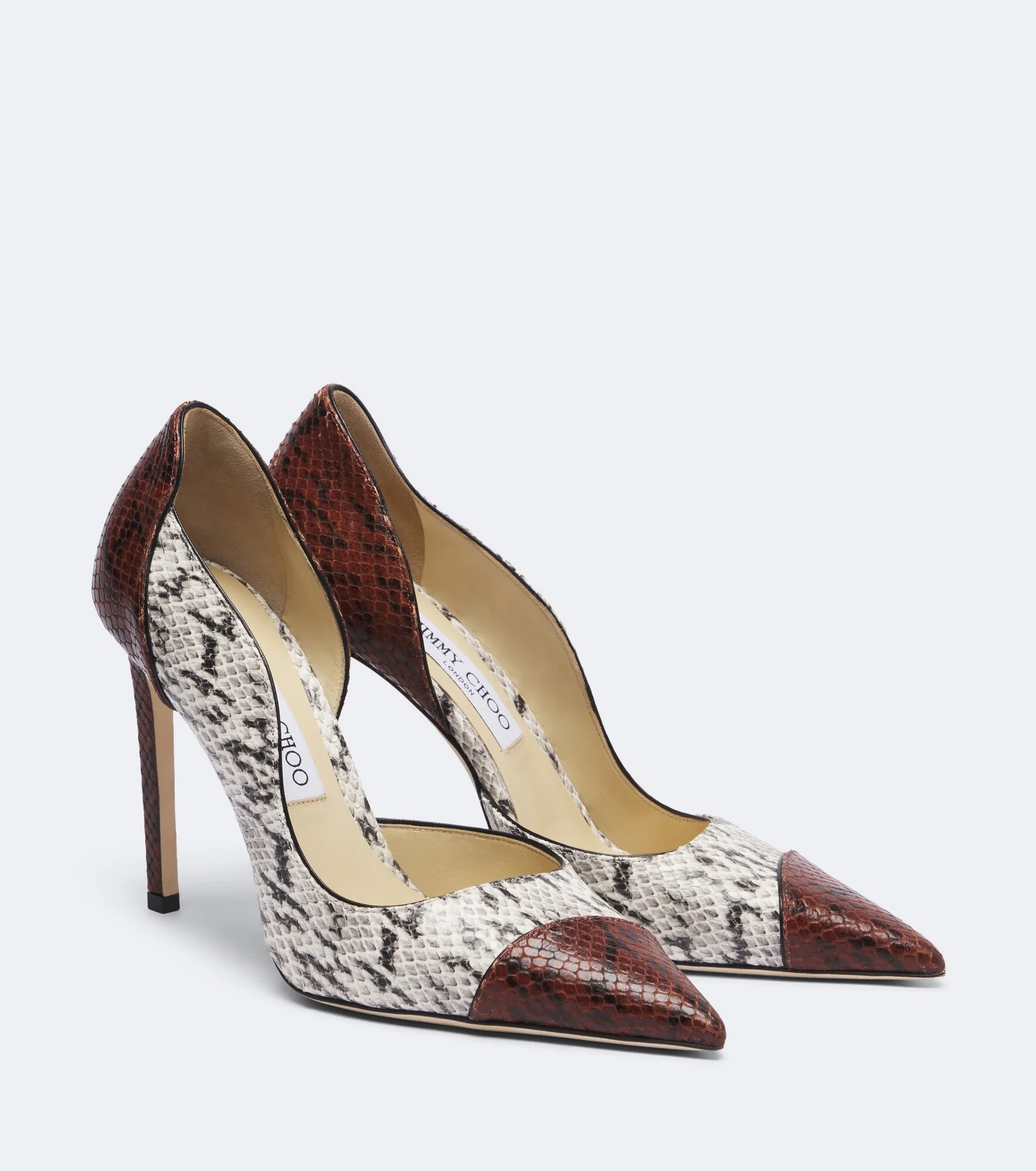 Brigitte snake-effect leather pumps - 1