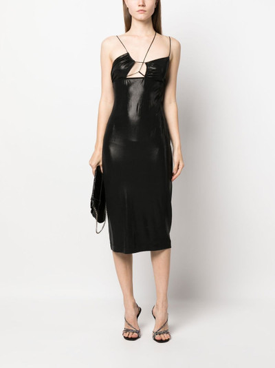 NENSI DOJAKA glossy asymmetric-neck dress outlook