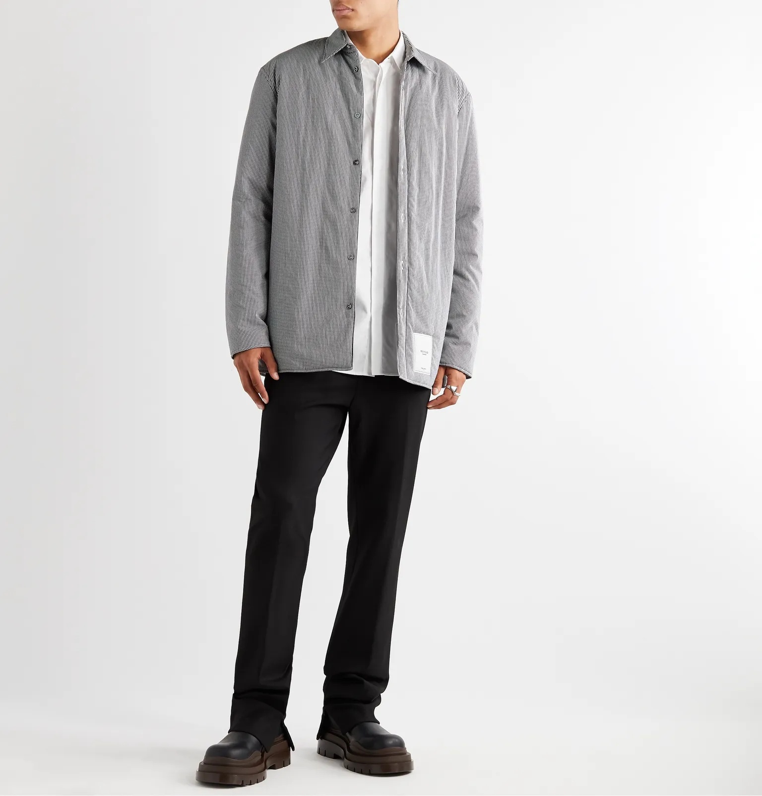 Padded Checked Cotton Oxford Overshirt - 2