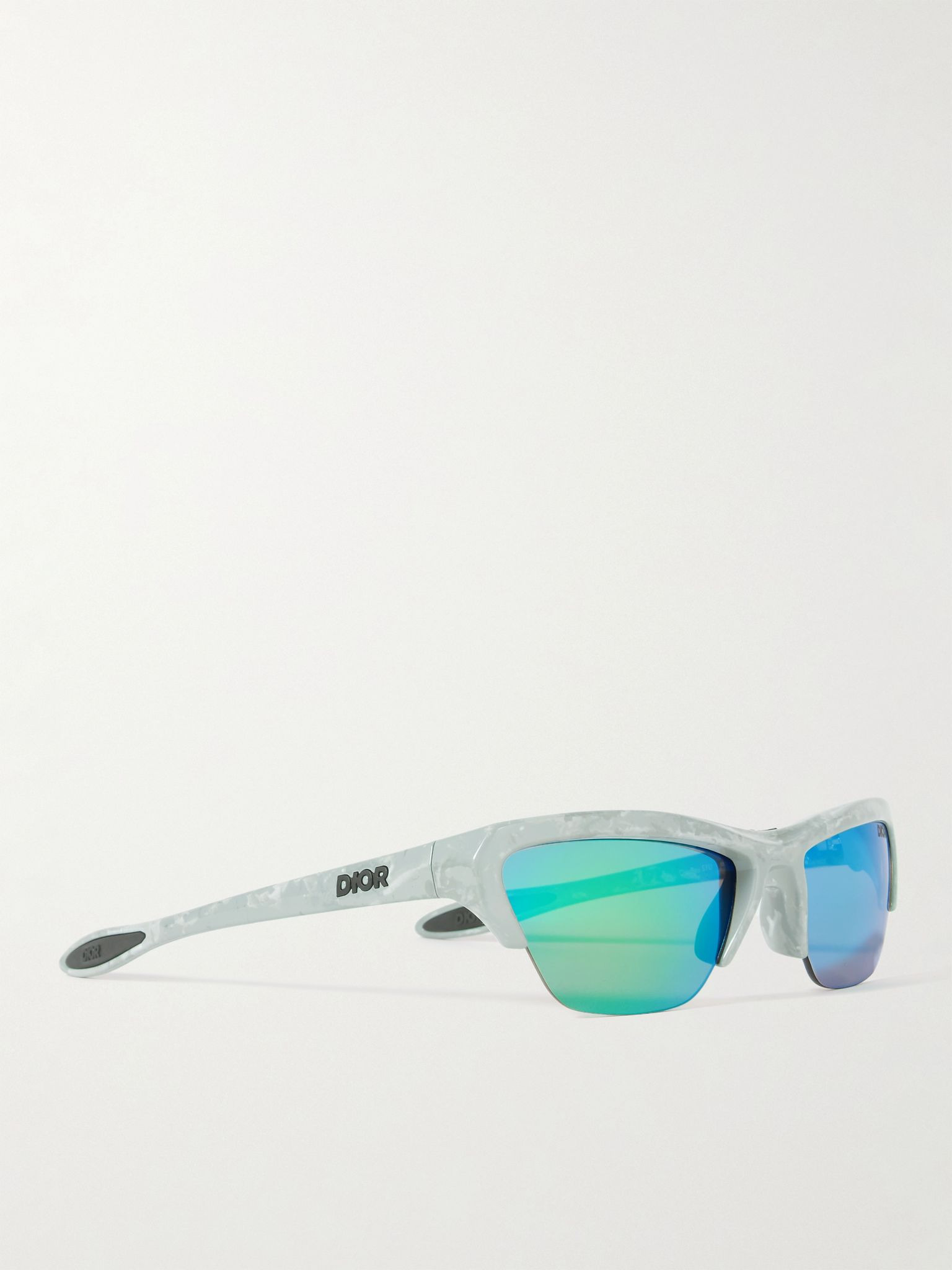 Diorbay S1U Rectangular-Frame Acetate Mirrored Sunglasses Green - 2