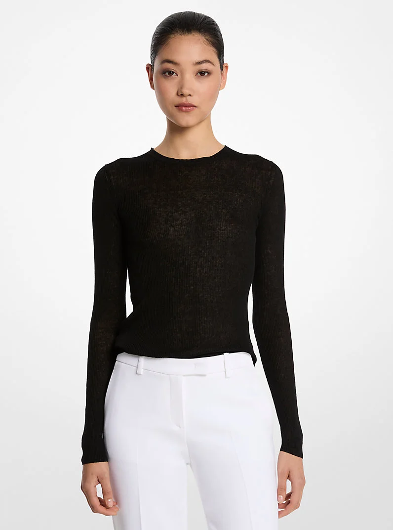 Hutton Ribbed Superfine Linen-and-Cotton Blend Sweater - 1