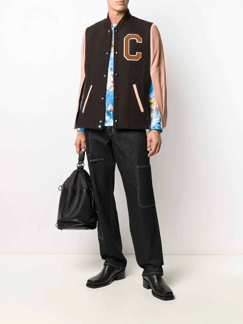 appliqué-detailing bomber-style cape - 2