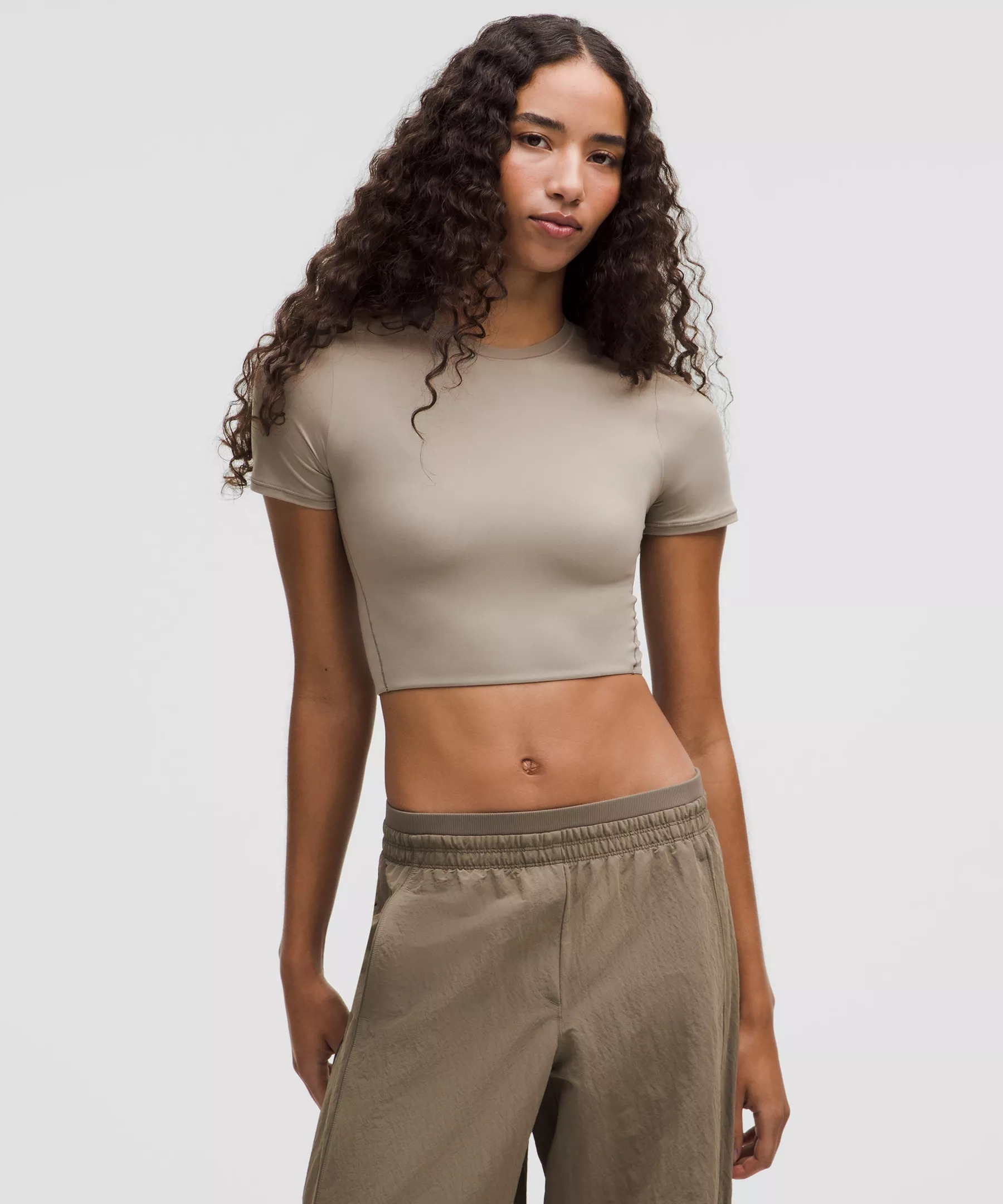 Wundermost Ultra-Soft Nulu Crewneck Cropped T-Shirt - 1
