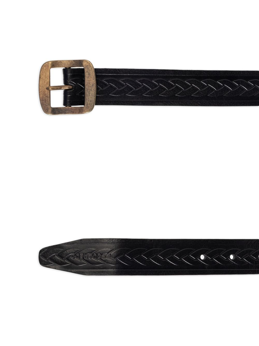braided leather belt - 3