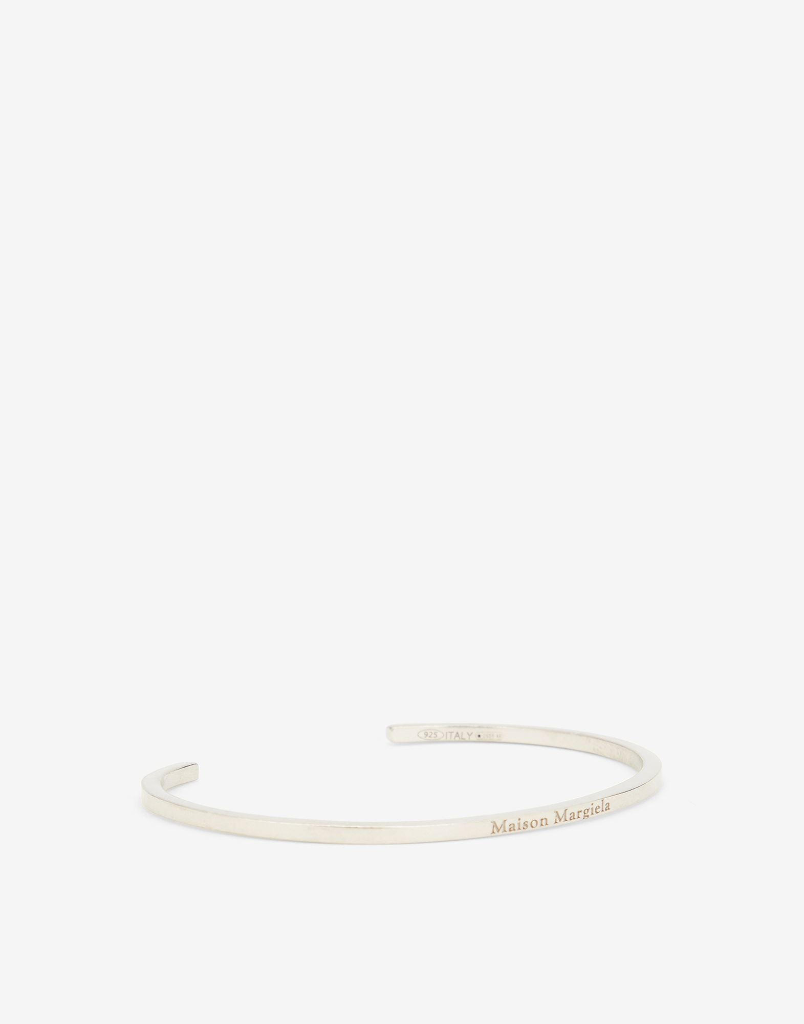 Maison Margiela logo-engraved cuff bracelet - Silver