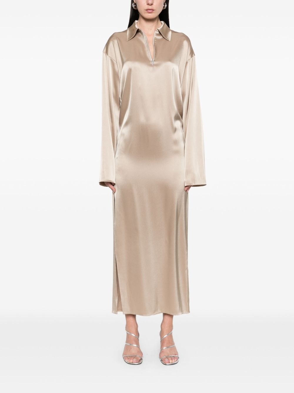 draped midi dress - 6